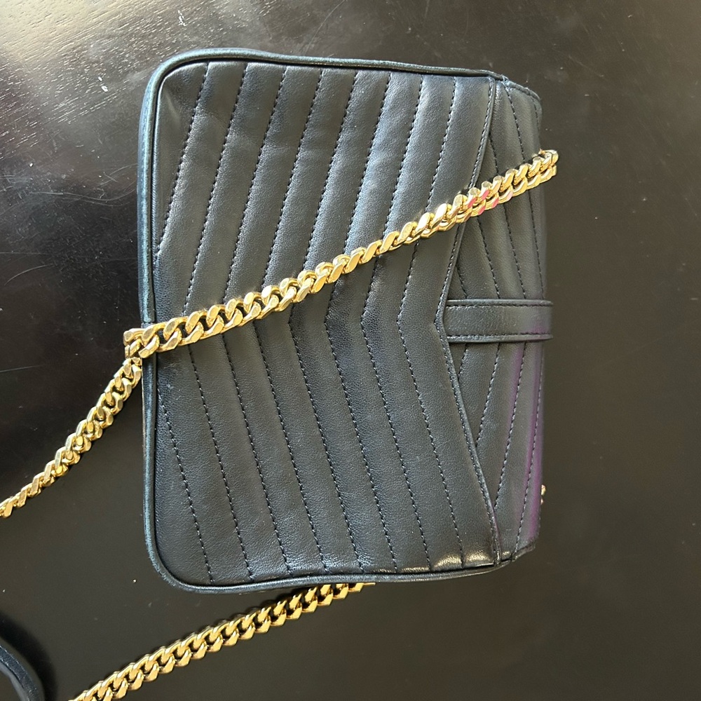 Yves Saint Laurent Black Quilted Leather Monogram Chain Crossbody - Picture 7 of 8